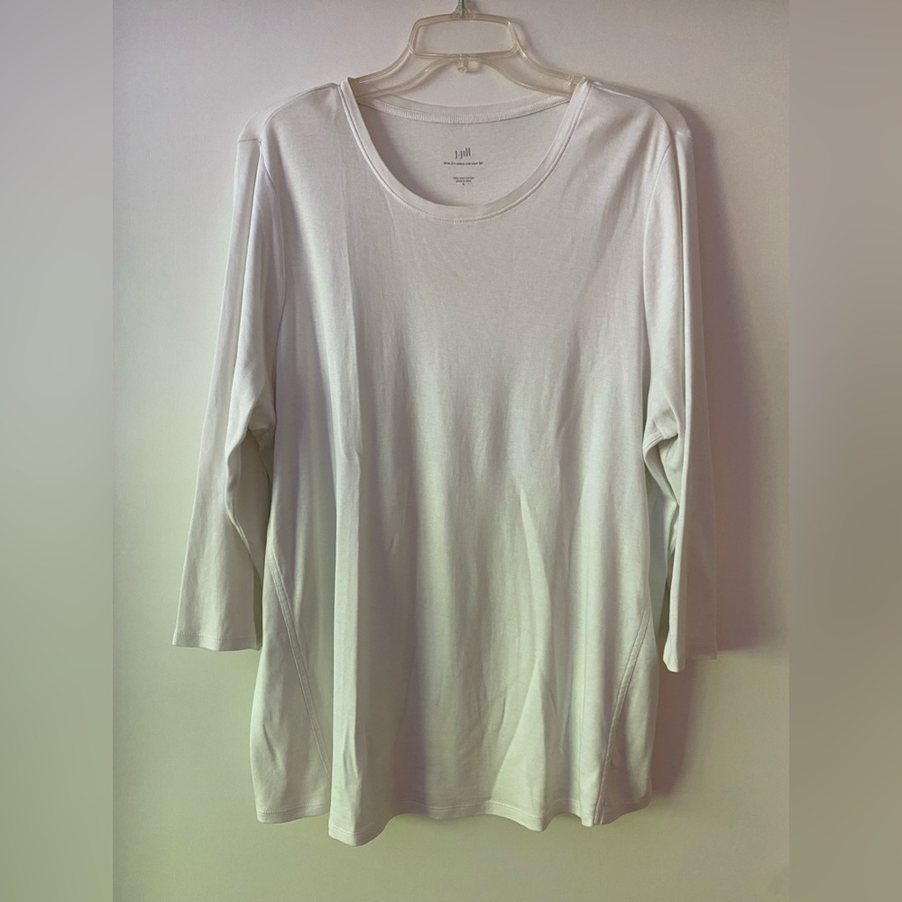 J JILL Pima 3/4-sleeve side-inset tee